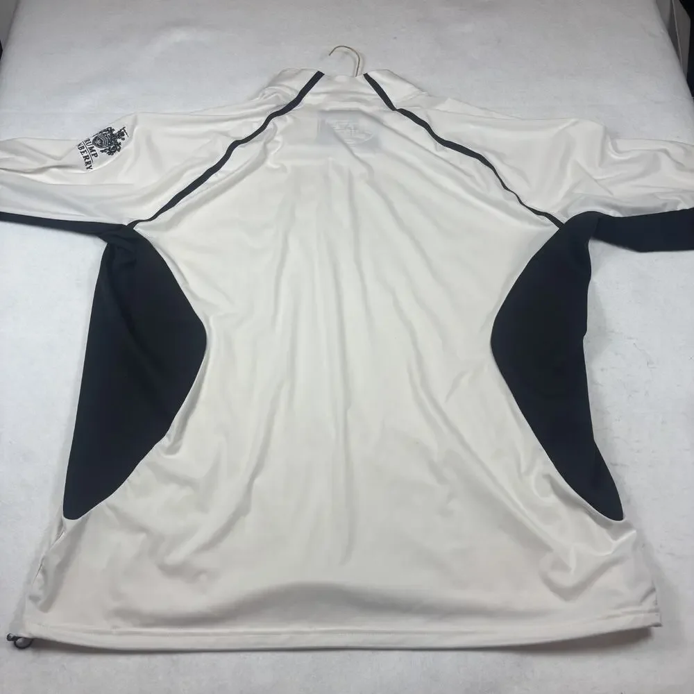 ADIDAS GOLF MEN'S 1/4 ZIP CLIMASTORM PULLOVER WHITE BLACK 2XL TRUMP TURNBERRY